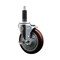 Service Caster 5'' Maroon Poly Swivel 1'' Expanding Stem Caster with Brake SCC-EX20S514-PPUB-MRN-TLB-1 - alternate 1